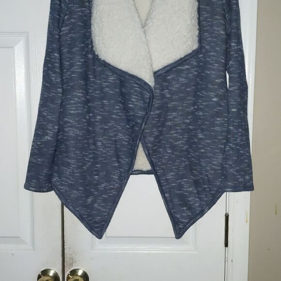 GreenTea Sherpa style space dye open front jacket super cozy Sz S - Picture 2 of 7